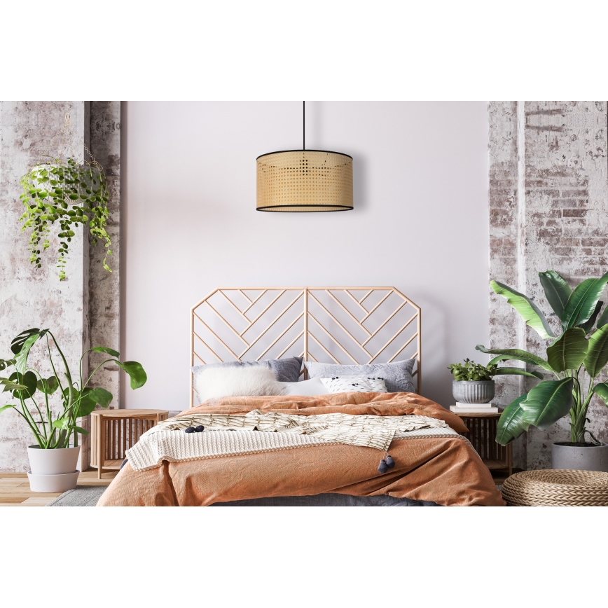 Duolla - Chandelier on a string ROLLER 1xE27/15W/230V d. 45 cm rattan/black