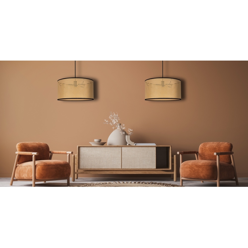 Duolla - Chandelier on a string ROLLER 1xE27/15W/230V d. 45 cm rattan/black