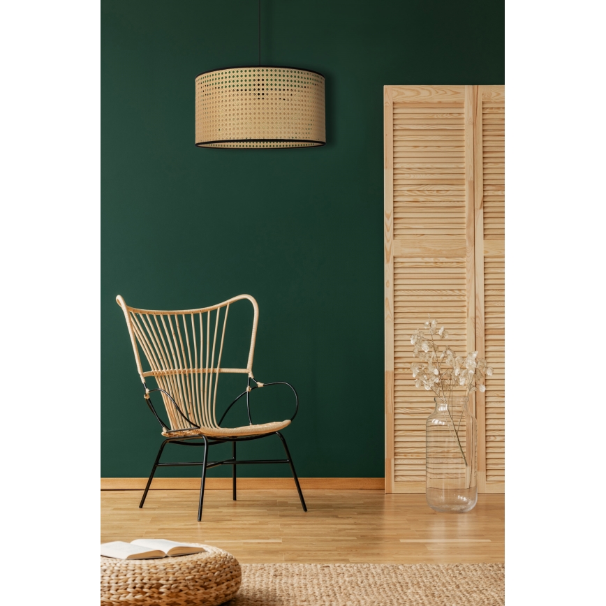 Duolla - Chandelier on a string ROLLER 1xE27/15W/230V d. 45 cm rattan/black