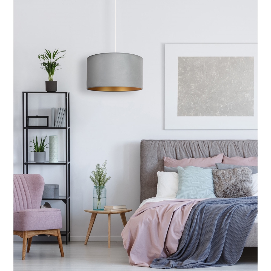 Duolla - Chandelier on a string ROLLER 1xE27/15W/230V light d. 40 cm green/gold