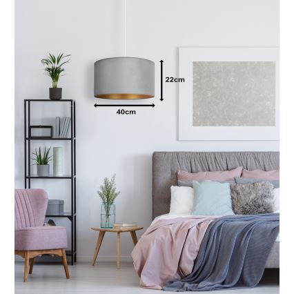 Duolla - Chandelier on a string ROLLER 1xE27/15W/230V light d. 40 cm green/gold