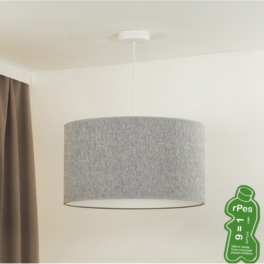 Duolla - Chandelier on a string ROLLER ECO RECYCLING 1xE27/15W/230V d. 45 cm grey