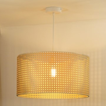 Duolla - Chandelier on a string ROLLER RATTAN 1xE27/15W/230V d. 45 cm beige