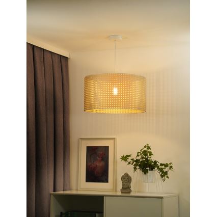 Duolla - Chandelier on a string ROLLER RATTAN 1xE27/15W/230V d. 45 cm beige