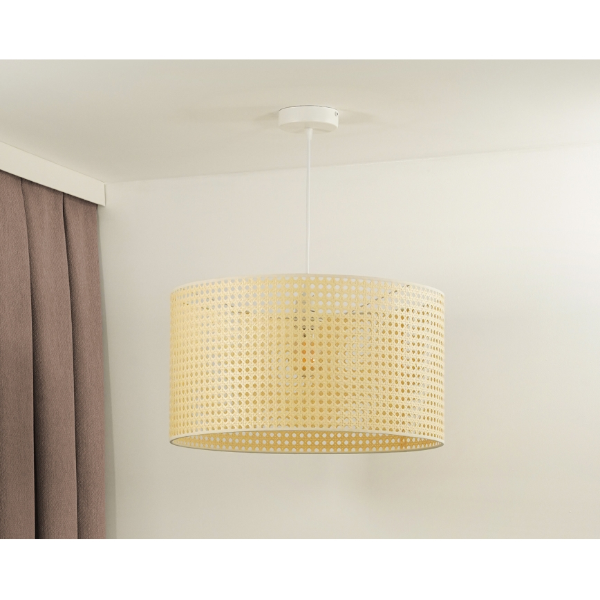 Duolla - Chandelier on a string ROLLER RATTAN 1xE27/15W/230V d. 45 cm beige