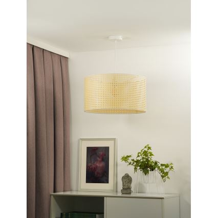 Duolla - Chandelier on a string ROLLER RATTAN 1xE27/15W/230V d. 45 cm beige