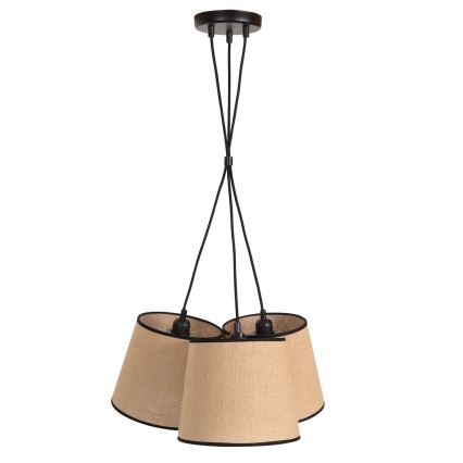 Duolla - Chandelier on a string ROSSA 3xE27/15W/230V d. 45 cm brown/black