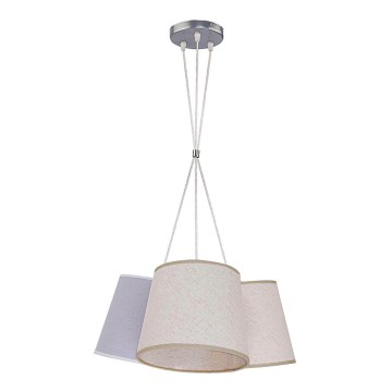 Duolla - Chandelier on a string ROSSA 3xE27/40W/230V beige/grey