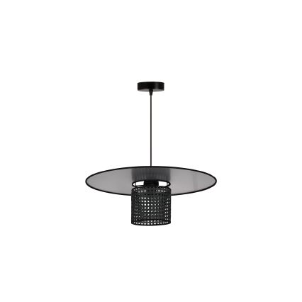 Duolla - Chandelier on a string TOKYO RATTAN 1xE27/15W/230V d. 50 cm black/silver