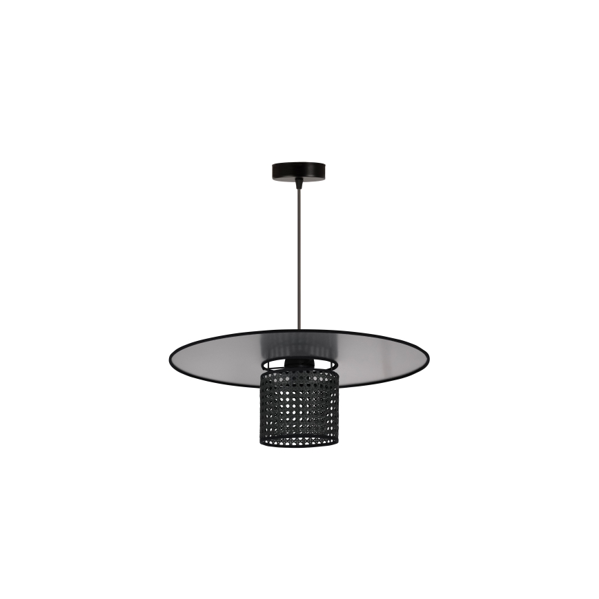 Duolla - Chandelier on a string TOKYO RATTAN 1xE27/15W/230V d. 50 cm black/silver