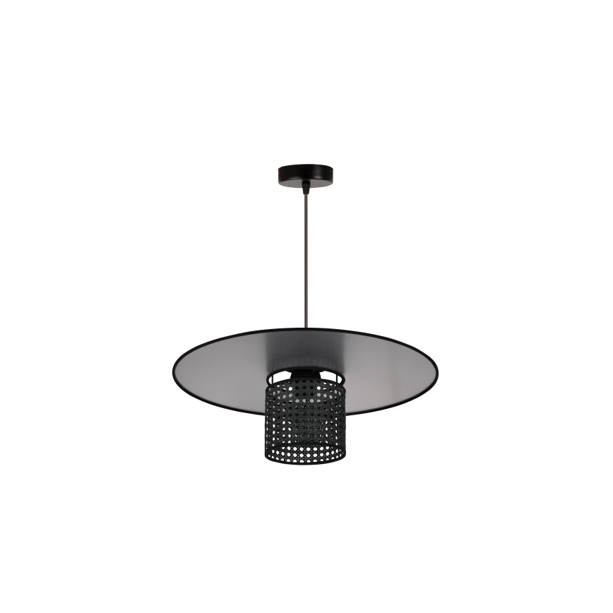 Duolla - Chandelier on a string TOKYO RATTAN 1xE27/15W/230V d. 50 cm black/silver