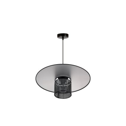Duolla - Chandelier on a string TOKYO RATTAN 1xE27/15W/230V d. 50 cm black/silver