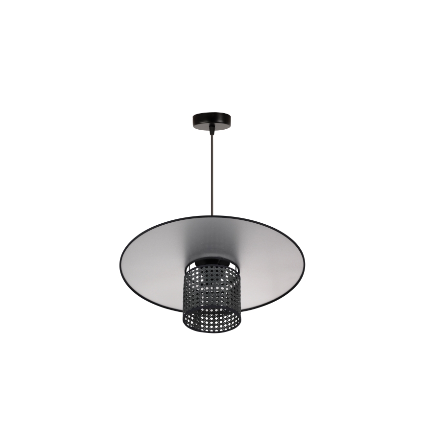 Duolla - Chandelier on a string TOKYO RATTAN 1xE27/15W/230V d. 50 cm black/silver