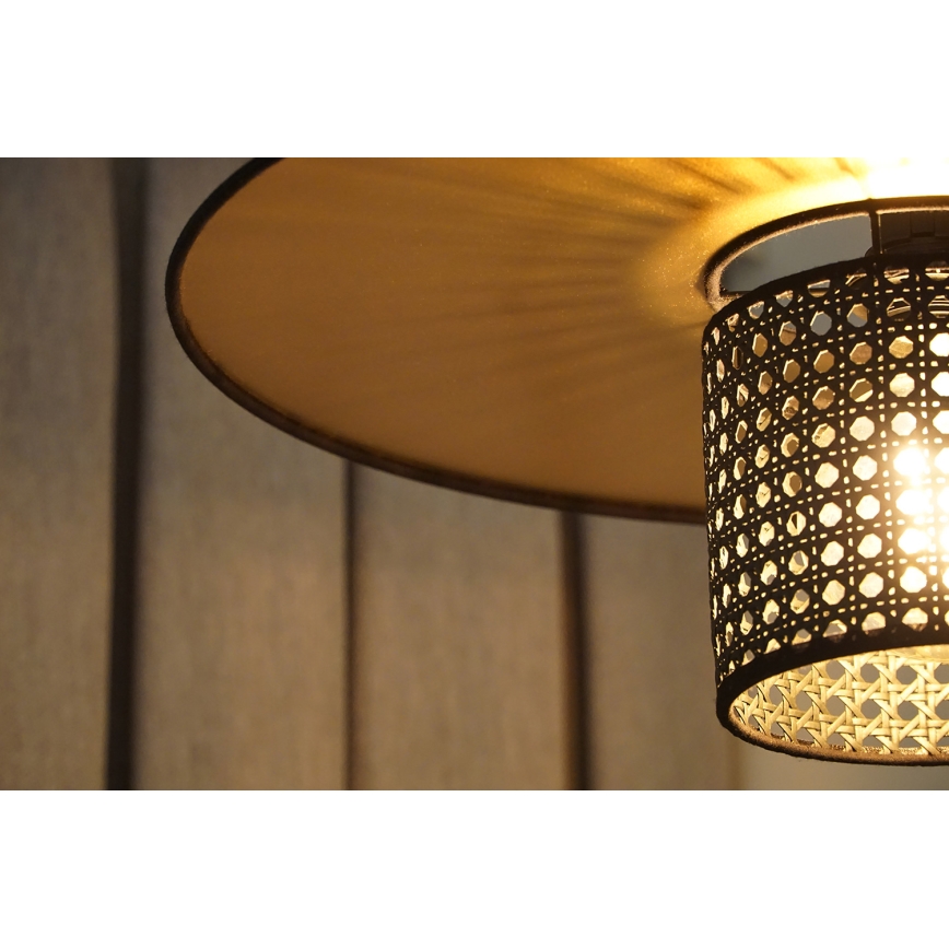 Duolla - Chandelier on a string TOKYO RATTAN 1xE27/15W/230V d. 50 cm gold/black