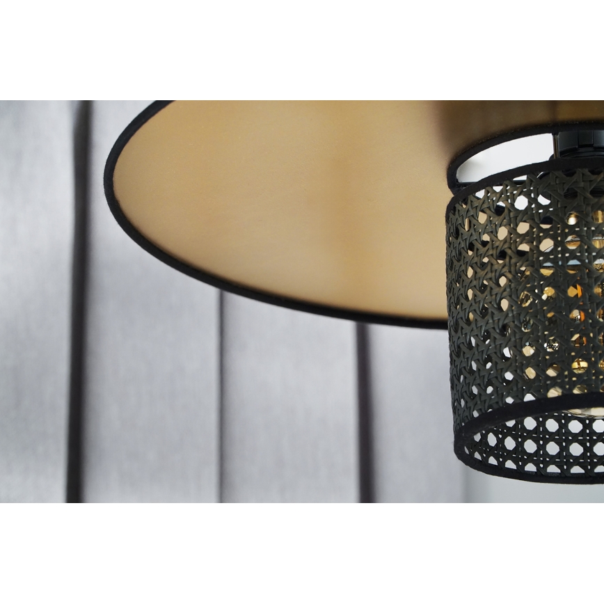 Duolla - Chandelier on a string TOKYO RATTAN 1xE27/15W/230V d. 50 cm gold/black