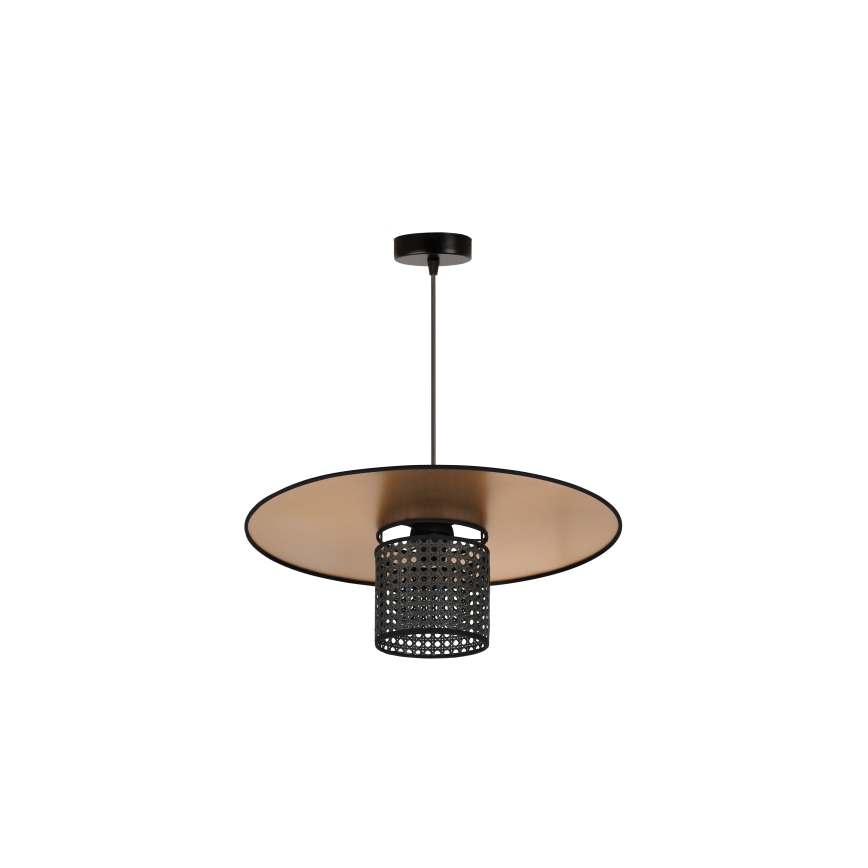 Duolla - Chandelier on a string TOKYO RATTAN 1xE27/15W/230V d. 50 cm gold/black