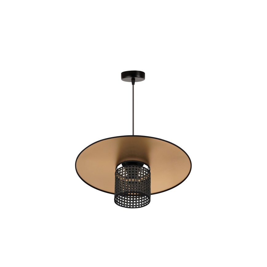 Duolla - Chandelier on a string TOKYO RATTAN 1xE27/15W/230V d. 50 cm gold/black