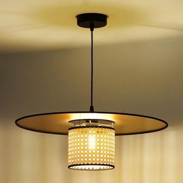 Duolla - Chandelier on a string TOKYO RATTAN 1xE27/15W/230V d. 50 cm gold/rattan