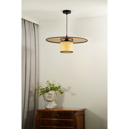 Duolla - Chandelier on a string TOKYO RATTAN 1xE27/15W/230V d. 50 cm gold/rattan