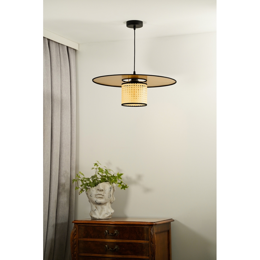 Duolla - Chandelier on a string TOKYO RATTAN 1xE27/15W/230V d. 50 cm gold/rattan