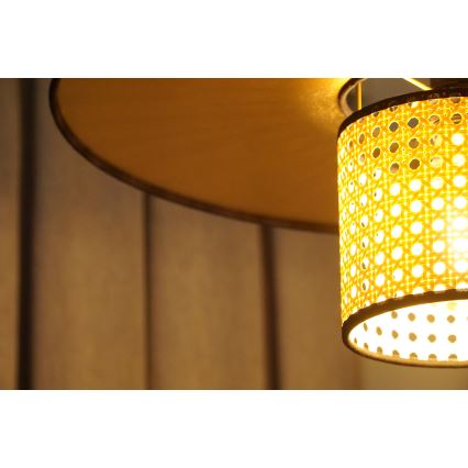 Duolla - Chandelier on a string TOKYO RATTAN 1xE27/15W/230V d. 50 cm gold/rattan