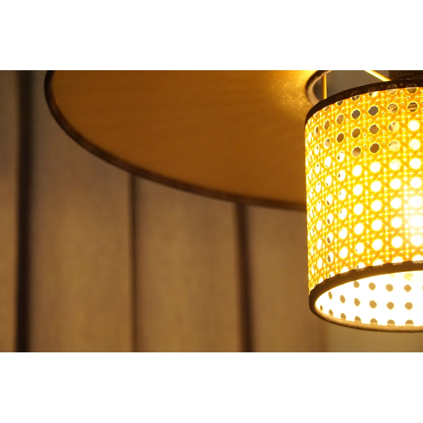 Duolla - Chandelier on a string TOKYO RATTAN 1xE27/15W/230V d. 50 cm gold/rattan