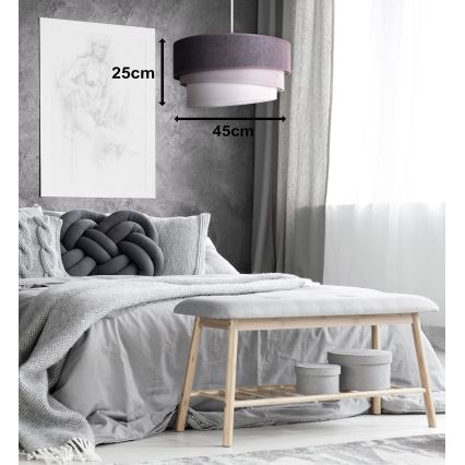 Duolla - Chandelier on a string TRIO 1xE27/15W/230V d. 45 cm anthracite/grey/white