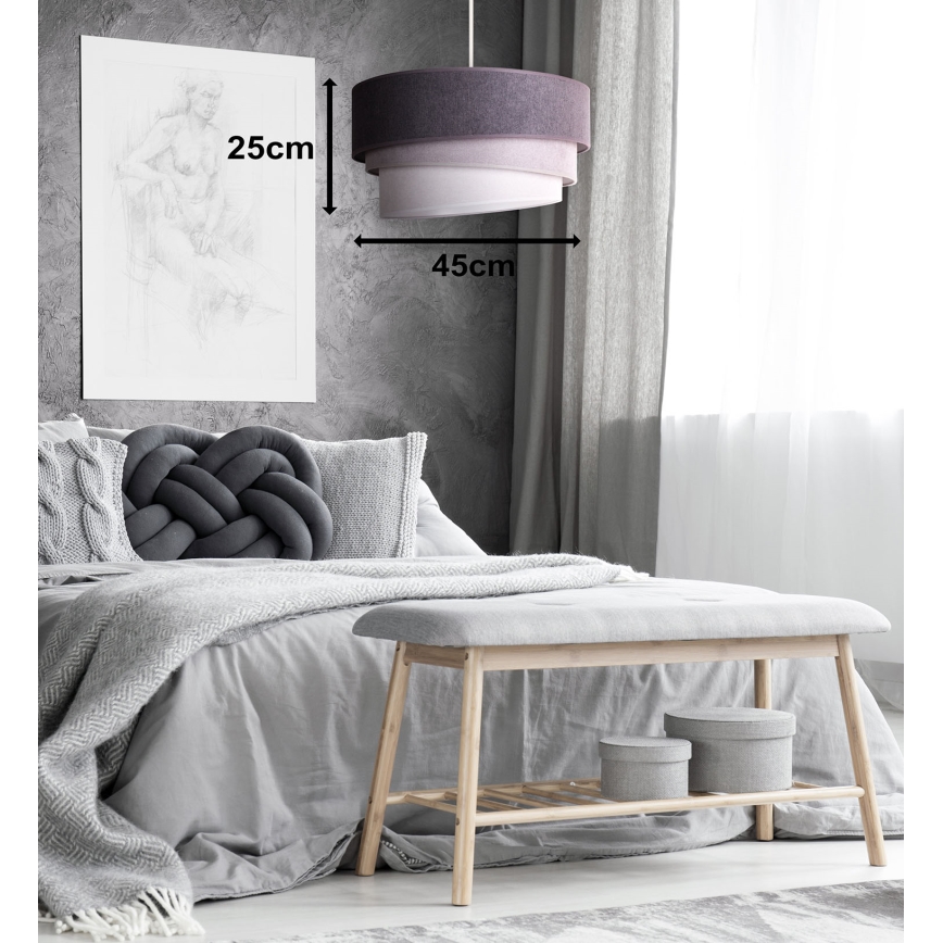 Duolla - Chandelier on a string TRIO 1xE27/15W/230V d. 45 cm anthracite/grey/white