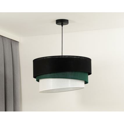 Duolla - Chandelier on a string TRIO 1xE27/15W/230V d. 45 cm black/green/white