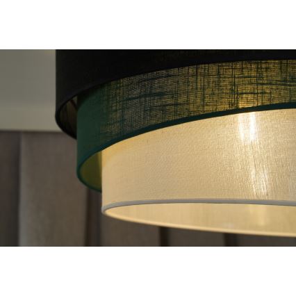Duolla - Chandelier on a string TRIO 1xE27/15W/230V d. 45 cm black/green/white
