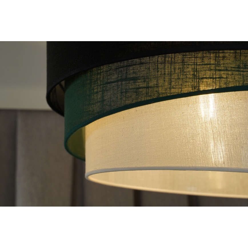Duolla - Chandelier on a string TRIO 1xE27/15W/230V d. 45 cm black/green/white