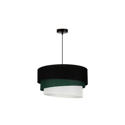 Duolla - Chandelier on a string TRIO 1xE27/15W/230V d. 45 cm black/green/white