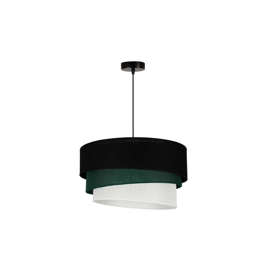 Duolla - Chandelier on a string TRIO 1xE27/15W/230V d. 45 cm black/green/white