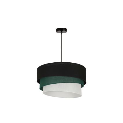 Duolla - Chandelier on a string TRIO 1xE27/15W/230V d. 45 cm black/green/white