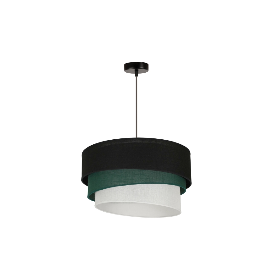 Duolla - Chandelier on a string TRIO 1xE27/15W/230V d. 45 cm black/green/white