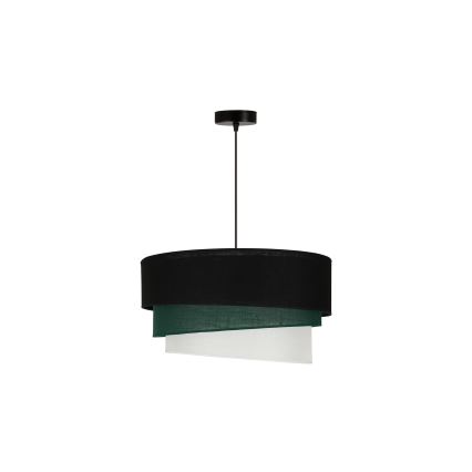 Duolla - Chandelier on a string TRIO 1xE27/15W/230V d. 45 cm black/green/white
