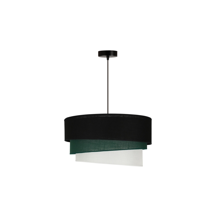 Duolla - Chandelier on a string TRIO 1xE27/15W/230V d. 45 cm black/green/white