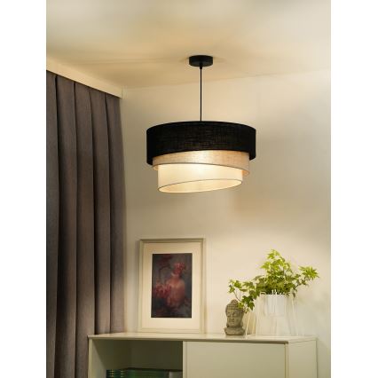 Duolla - Chandelier on a string TRIO 1xE27/15W/230V d. 45 cm black/grey/white