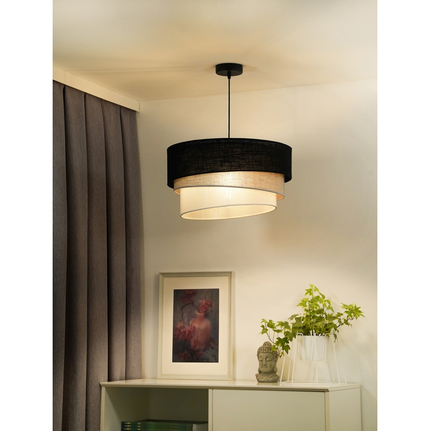 Duolla - Chandelier on a string TRIO 1xE27/15W/230V d. 45 cm black/grey/white