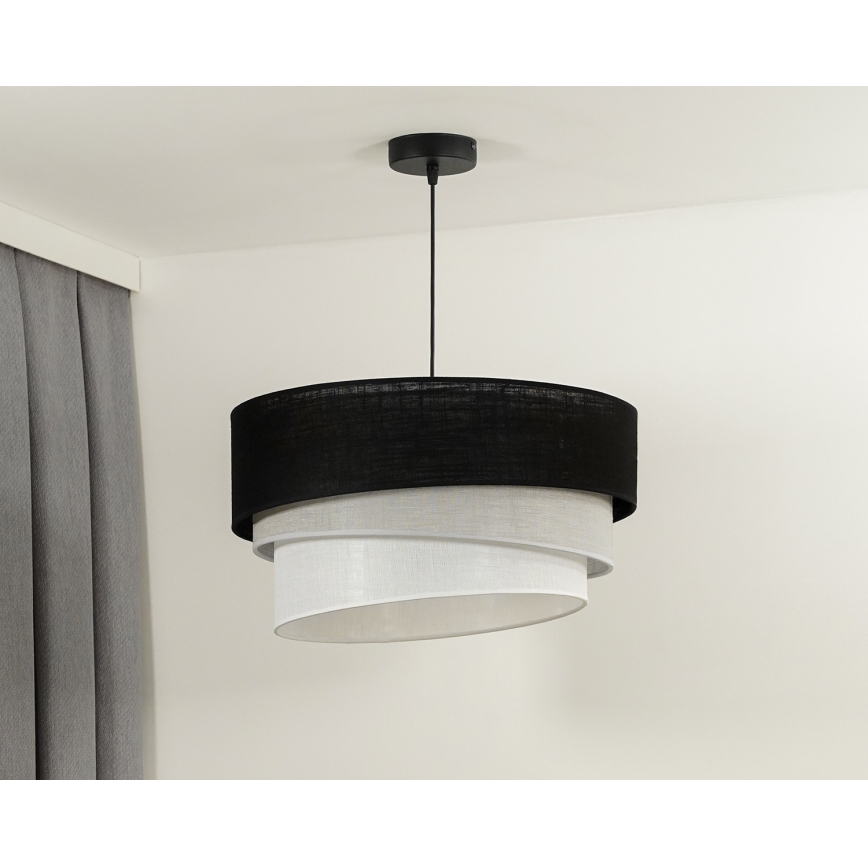 Duolla - Chandelier on a string TRIO 1xE27/15W/230V d. 45 cm black/grey/white