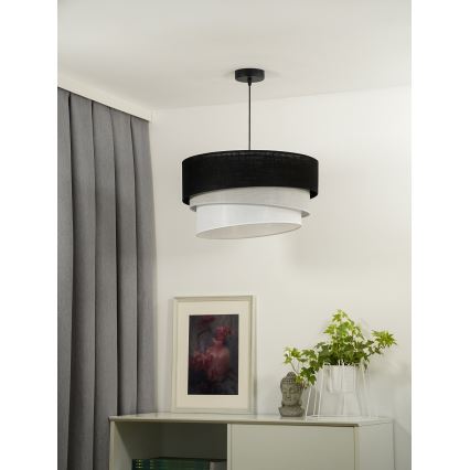 Duolla - Chandelier on a string TRIO 1xE27/15W/230V d. 45 cm black/grey/white