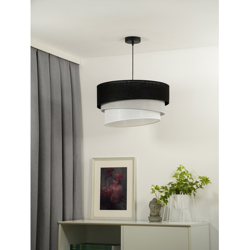 Duolla - Chandelier on a string TRIO 1xE27/15W/230V d. 45 cm black/grey/white