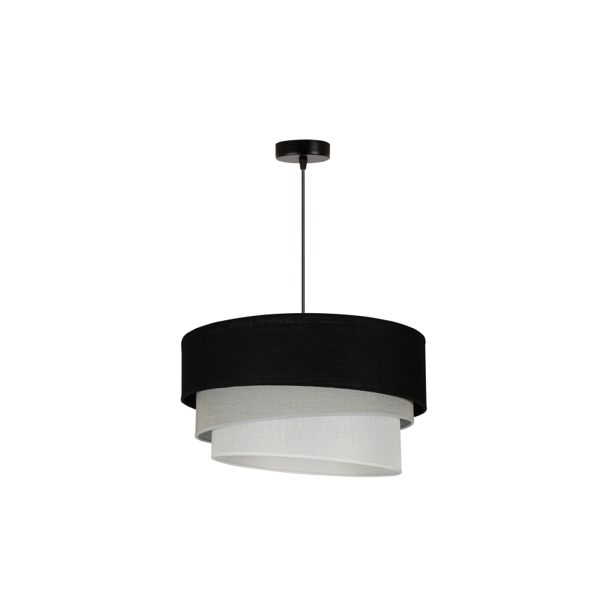 Duolla - Chandelier on a string TRIO 1xE27/15W/230V d. 45 cm black/grey/white