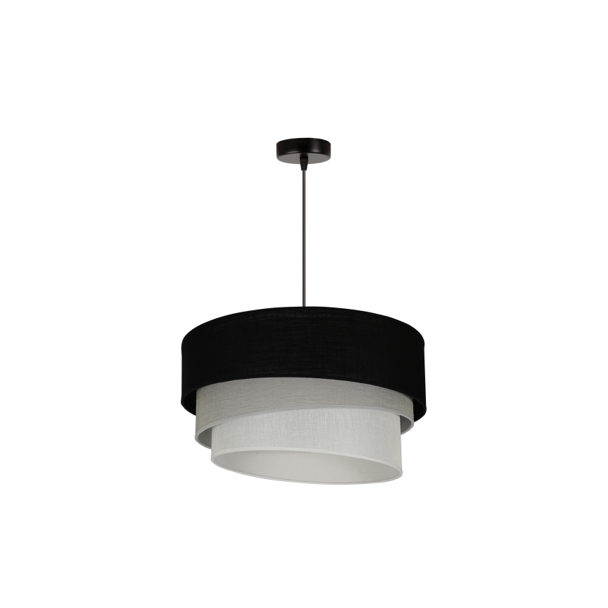 Duolla - Chandelier on a string TRIO 1xE27/15W/230V d. 45 cm black/grey/white