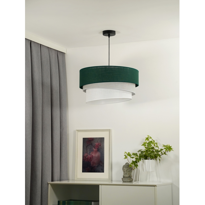 Duolla - Chandelier on a string TRIO 1xE27/15W/230V d. 45 cm green/grey/white