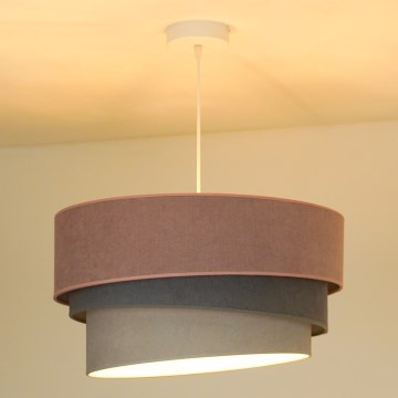 Duolla - Chandelier on a string TRIO 1xE27/15W/230V d. 45 cm pink/grey/white