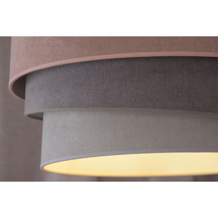 Duolla - Chandelier on a string TRIO 1xE27/15W/230V d. 45 cm pink/grey/white