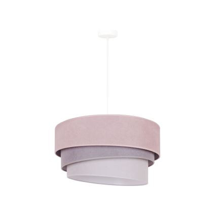 Duolla - Chandelier on a string TRIO 1xE27/15W/230V d. 45 cm pink/grey/white