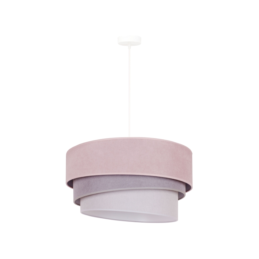 Duolla - Chandelier on a string TRIO 1xE27/15W/230V d. 45 cm pink/grey/white