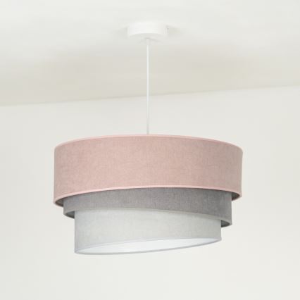 Duolla - Chandelier on a string TRIO 1xE27/15W/230V d. 45 cm pink/grey/white
